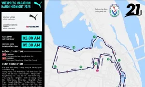 Giải chạy đêm Hà Nội 2025 điều chỉnh đường hai cự ly dài